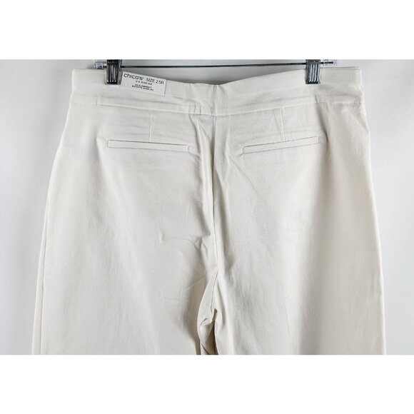 Chicos Pants Women 2.5=14R Sea Salt Brigette So Slimming Wide Leg Crop NWT - Picture 9 of 13